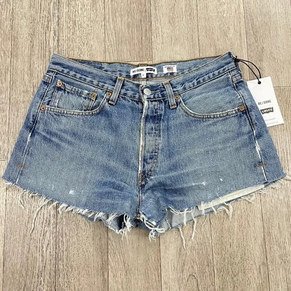 Levi’s REDONE Jean Denim SHORTS Size 27 - Picture 3 of 5